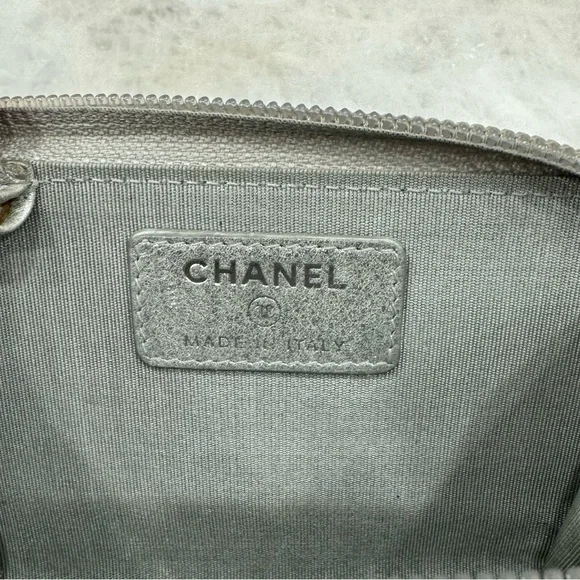 Chanel Metallic Silver Key and Card Pouch - Picture 8 of 11